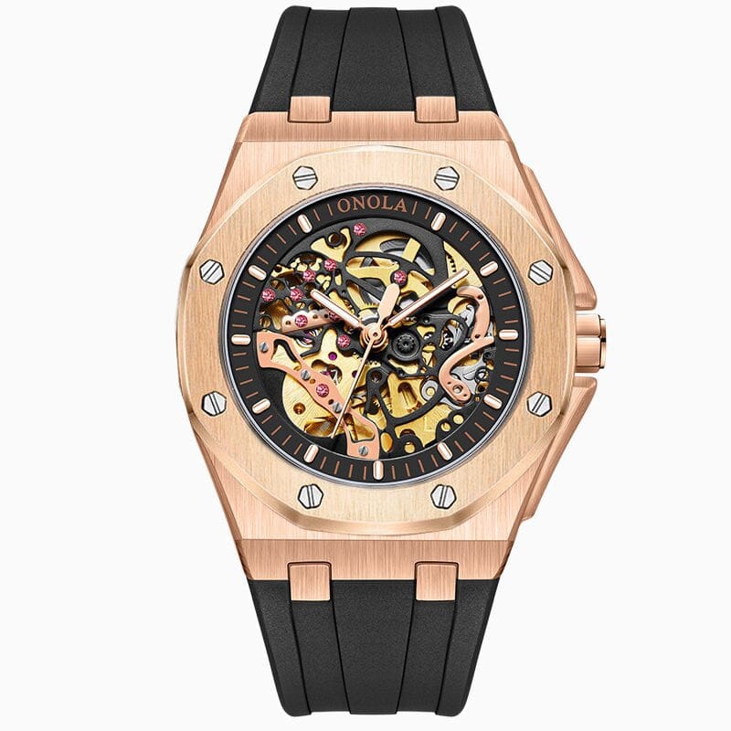 POEDAGAR Watch Skeleton Oak